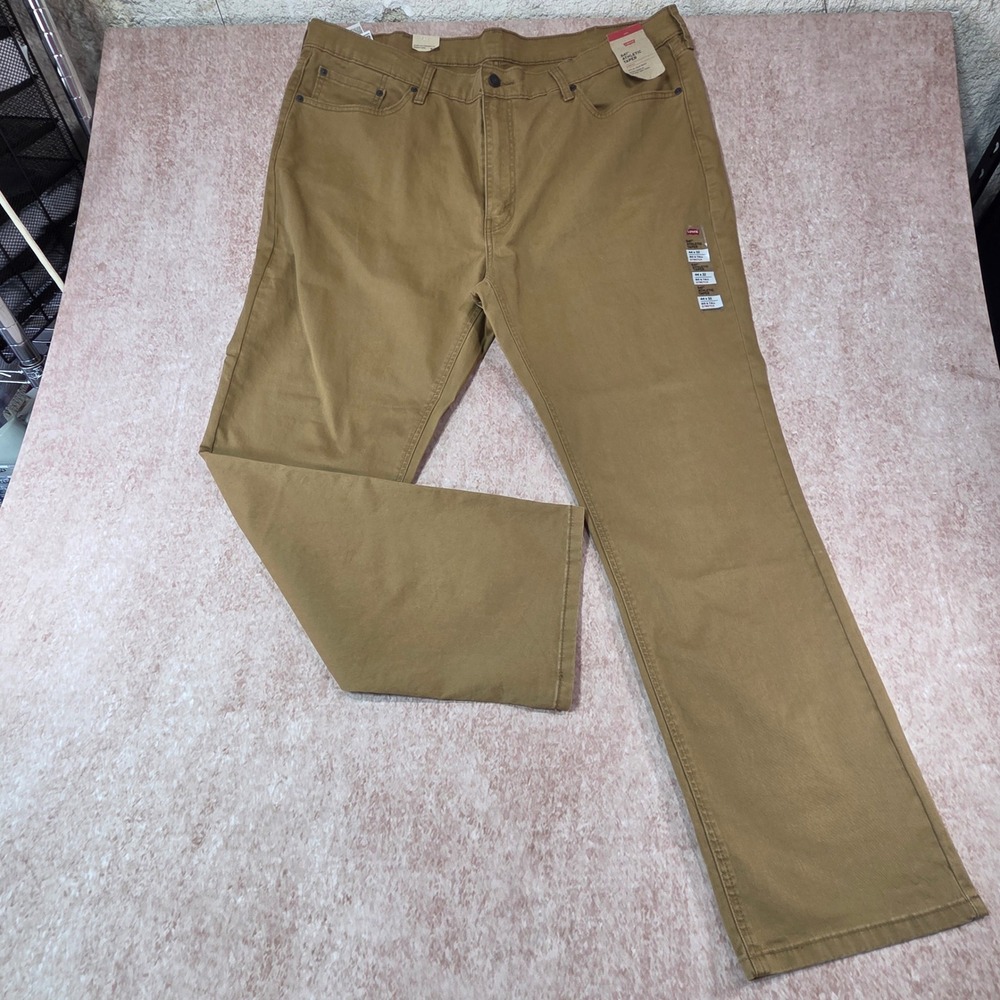 Levis 541 Athletic Taper Mens Pants 44x32 British Khaki Brown Stretch Big & Tall